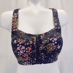 Victoria Sport Bra Incredible Knockout Ultra Max Front Clasp Black Floral 32DD